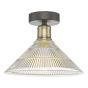 Boyd 1 Light Flush Antique Brass with Glass Shade
