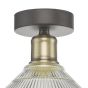 Boyd 1 Light Flush Antique Brass with Glass Shade