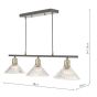 Boyd 3 Light Bar Antique Brass with Glass Shade