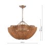 Joules Braywick 3 Light Pendant Satin Bronze and Rattan shade