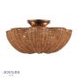 Joules Braywick 2 Light Flush Satin Bronze and Rattan Shade