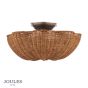 Joules Braywick 2 Light Flush Satin Bronze and Rattan Shade