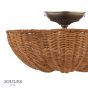 Joules Braywick 2 Light Flush Satin Bronze and Rattan Shade