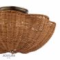 Joules Braywick 2 Light Flush Satin Bronze and Rattan Shade