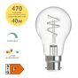 (Pack of 6) LED B22/BC GLS Light Bulb (Lamp) 4.9w 470lm 2700k