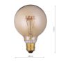 (Pack of 5) Vintage LED ES/E27 Globe Light Bulb (Lamp) 4w 200lm 1800k