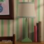 Joules Buscot Table Lamp Matt Green and Matt Antique Brass With Shade