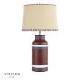Joules Carlton Table Lamp Red and Matt Antique Brass With Shade