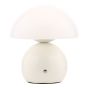 Caesar Rechargeable Table Lamp White and Opal Glass LED