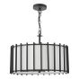 Cagliari 4 Light Pendant Matt Black With Shade