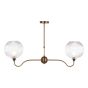 Caliro 2 Light Bar Pendant Antique Bronze with Ribbed Globe Glasses