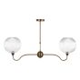 Caliro 2 Light Bar Pendant Antique Bronze with Ribbed Globe Glasses