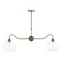 Caliro 2 Light Bar Pendant Antique Bronze with Globe Glasses