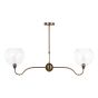 Caliro 2 Light Bar Pendant Antique Bronze with Globe Glasses