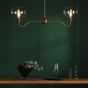 Caliro 2 Light Bar Pendant Antique Bronze with Globe Glasses