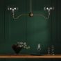Caliro 2 Light Bar Pendant Antique Bronze with Globe Glasses