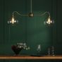 Caliro 2 Light Bar Pendant Antique Bronze with Globe Glasses