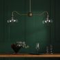 Caliro 2 Light Bar Pendant Antique Bronze with Globe Glasses