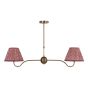 Caliro 2 Light Bar Pendant Antique Bronze with Red Leaf Print Pleated Shades