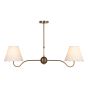 Caliro 2 Light Bar Pendant Antique Bronze with Ivory scalloped shades