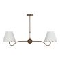 Caliro 2 Light Bar Pendant Antique Bronze with Ivory scalloped shades