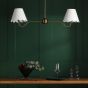 Caliro 2 Light Bar Pendant Antique Bronze with Ivory scalloped shades