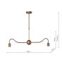 Caliro 2 Light Bar Pendant Antique Bronze Fitting Only