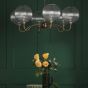Caliro 6 Light Pendant Antique Bronze with Ribbed Glass Globe Shades