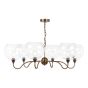 Caliro 6 Light Pendant Antique Bronze with Large Globe Glass Shades