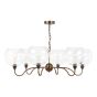 Caliro 6 Light Pendant Antique Bronze with Large Globe Glass Shades