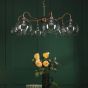 Caliro 6 Light Pendant Antique Bronze with Large Globe Glass Shades
