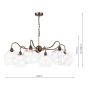 Caliro 6 Light Pendant Antique Bronze with Large Globe Glass Shades