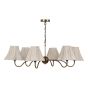 Caliro 6 Light Pendant Antique Bronze with Taupe Pleated Scallop Shades