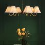 Caliro 6 Light Pendant Antique Bronze with Taupe Pleated Scallop Shades