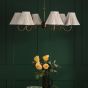 Caliro 6 Light Pendant Antique Bronze with Taupe Pleated Scallop Shades