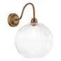 Caliro Wall Light Antique Bronze with Ribbed Glass Globe Shade