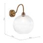 Caliro Wall Light Antique Bronze with Ribbed Glass Globe Shade