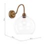 Caliro Wall Light Antique Bronze with Glass Globe Shade