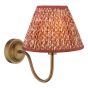 Caliro Wall Light Antique Bronze with Red Leaf Print Pleated Shade