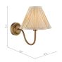 Caliro Wall Light Antique Bronze with Taupe Pleated Scallop Shade