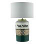 Callie Table Lamp Green/Gold Zebra Motif Base Only