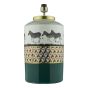 Callie Table Lamp Green/Gold Zebra Motif Base Only