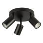 Cawley 3 Light Plate Spotlight Matt Black