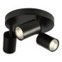Cawley 3 Light Plate Spotlight Matt Black