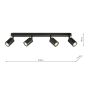 Cawley 4 Light Plate Spotlight Matt Black
