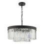 Celeus 6 Light Chandelier Anthracite & Crystal
