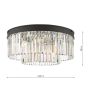 Celeus 6 Light Flush Matt Anthracite & Crystal