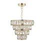 Cerys 1 Light 4 Tier Pendant Crystal & Gold