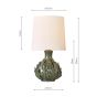Joules Chatsworth Twin Pack Table Lamp Green Ceramic and Matt Antique Brass With Shade