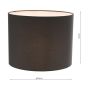 Chloris Grey Cotton Drum Shade 25cm